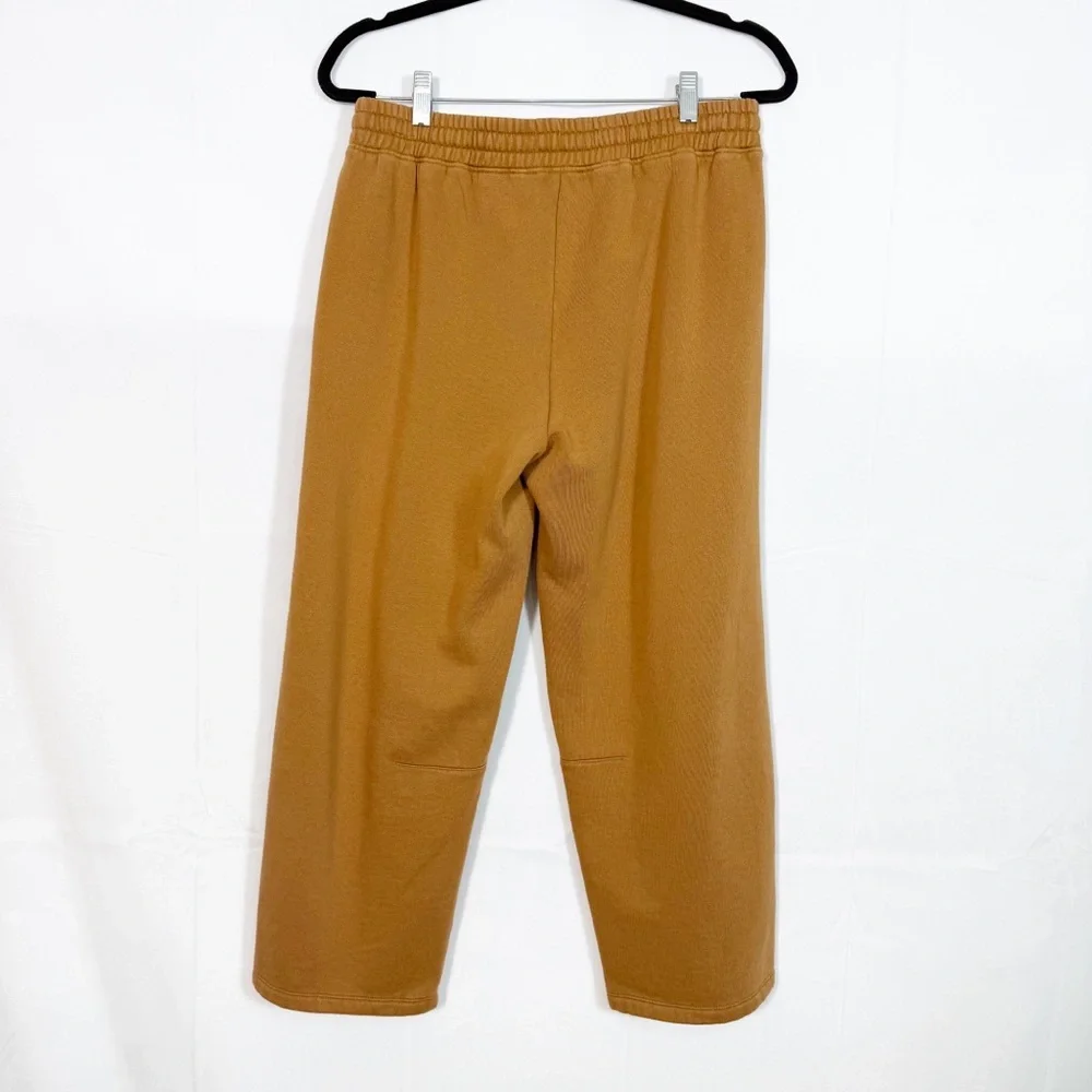 Hatch The Romy Darted Sweatpants Maternity Barrel Leg Rubber Tan Mustard